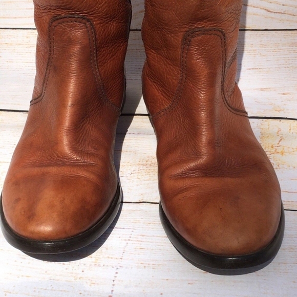 VINTAGE ITALIAN RIDING BOOTS 6.5 Brown Leather - Picture 7 of 8